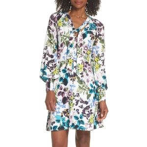 Eliza J floral tie neck dress